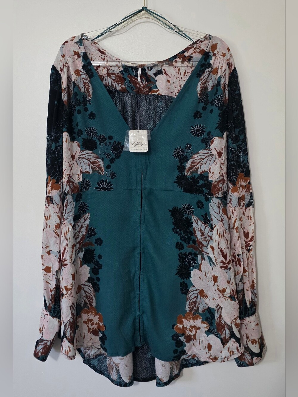NWT Free People Mikayla Floral Tunic Boho Botanical Earthcore Whimsigoth Medium